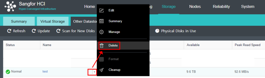 Sangfor HCI NFS datastore