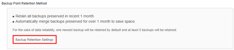 Backup Point Retention Method