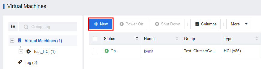 Creating new VM