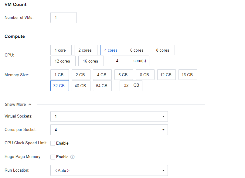 Creating new VM