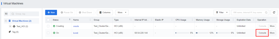 Creating new VM