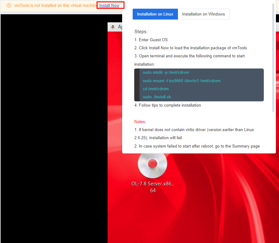 Installing vmTools