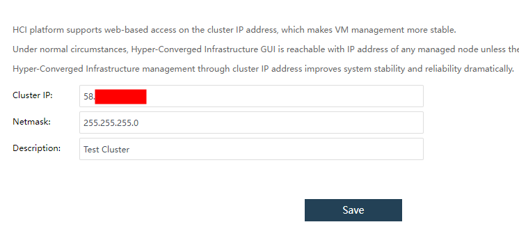 Cluster IP setting