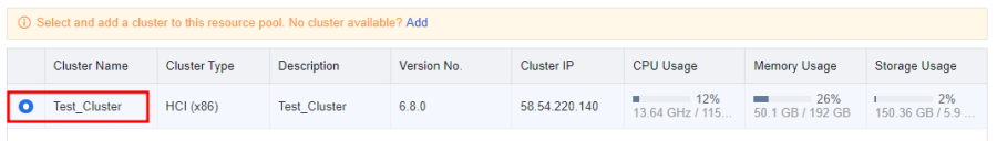 Adding Resource Pool
