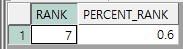 RANK(), PERCENT_RANK() 쿼리 결과