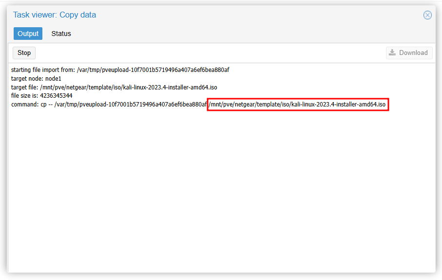Proxmox VE에서 ISO image 파일 및 Import 파일을 업로드하기