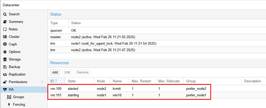 Proxmox VE HA 기능 테스트