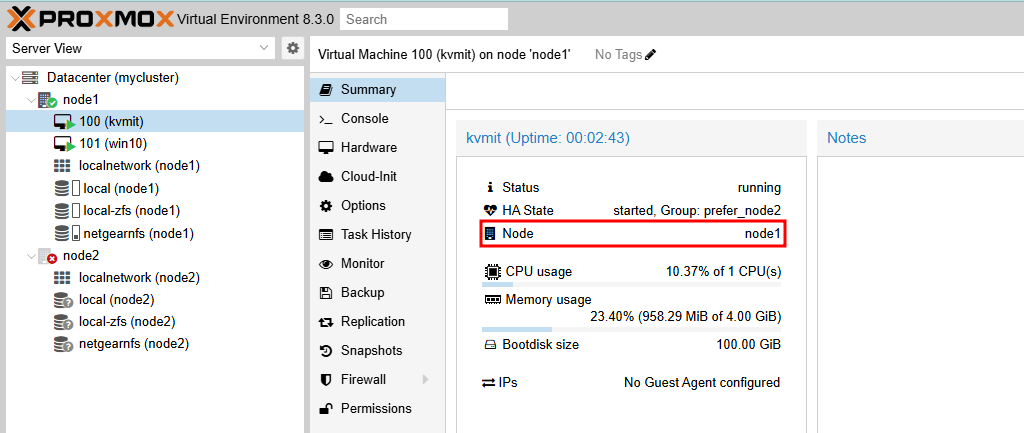 Proxmox VE HA 기능 테스트