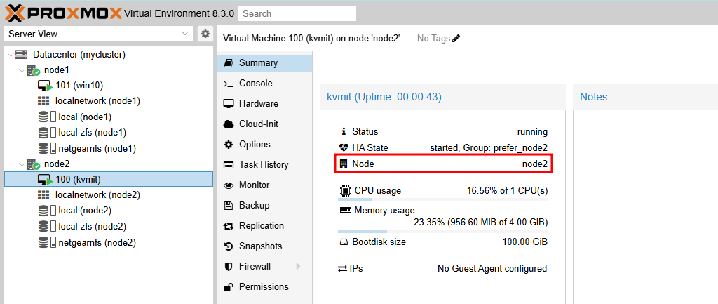 Proxmox VE HA 기능 테스트