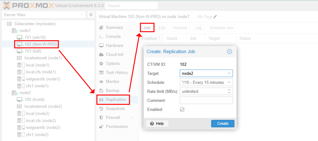 Proxmox VE replication