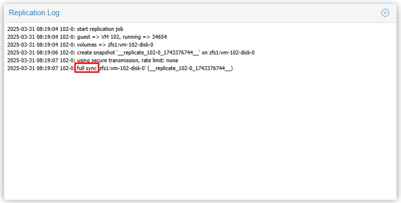 Proxmox VE replication